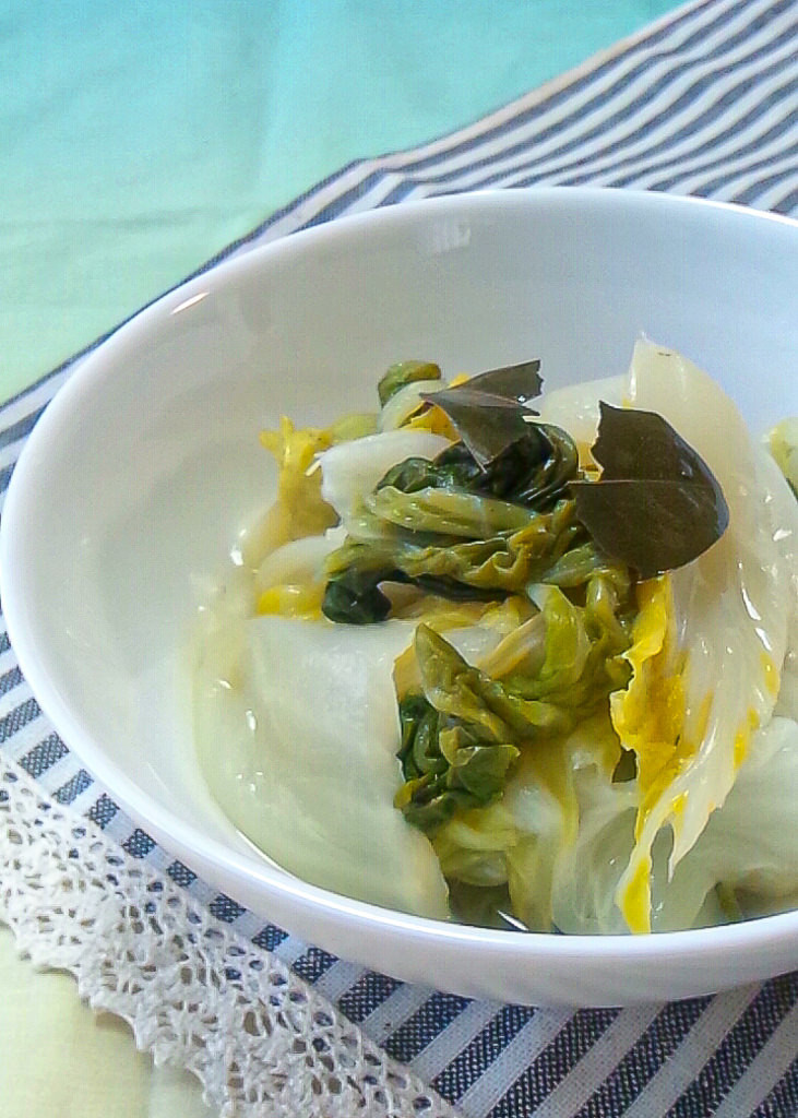 簡単一品★白菜のシンプルローリエ煮の画像