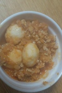 豆腐米粉だんご3  ミートソースで離乳食