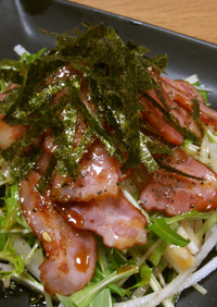 カリカリベーコンと水菜のサラダ☆