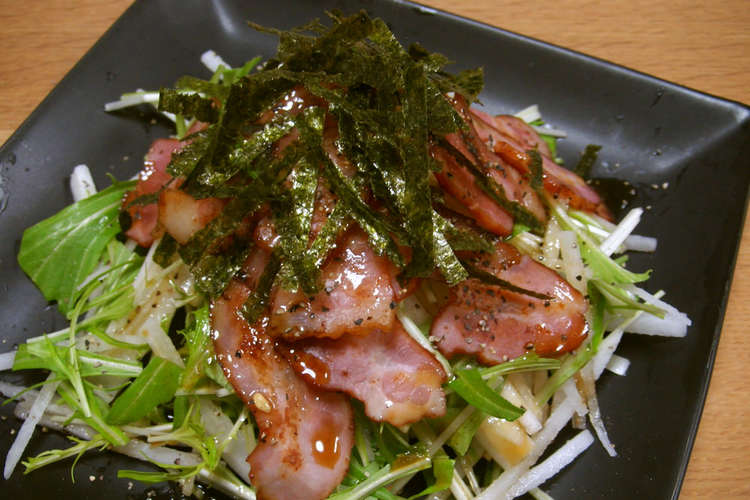 カリカリベーコンと水菜のサラダ レシピ 作り方 By もりはん クックパッド 簡単おいしいみんなのレシピが352万品