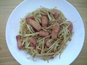 ウィンナーともやしのカレー炒め