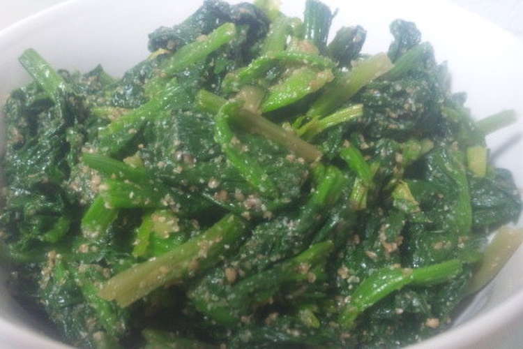 ちぢみほうれん草のごま和え レシピ 作り方 By らーたん かーたん クックパッド