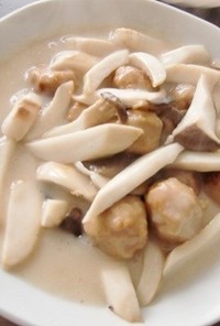 中華名菜白菜クリーム煮でエリンギを味つけ