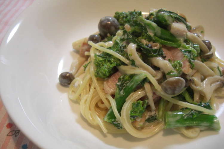 菜の花とベーコンのクリームパスタ レシピ 作り方 By ぴよまめ クックパッド 簡単おいしいみんなのレシピが370万品