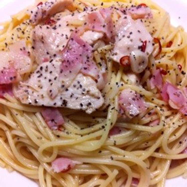 おうちで簡単★鶏むね肉のペペロンチーノ