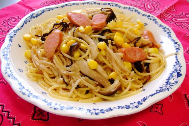 塩昆布ときのことウインナーの和風パスタ レシピ 作り方 By おからくっきー クックパッド 簡単おいしいみんなのレシピが366万品