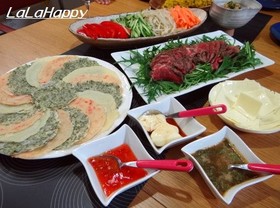 コナモン手巻き♪3色クレープの色々巻き