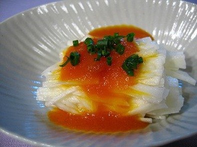 長芋の明太黄身ソース添えの写真