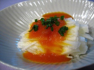 長芋の明太黄身ソース添えの画像