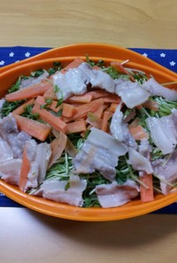 塩麹豚とたっぷり野菜の温サラダ