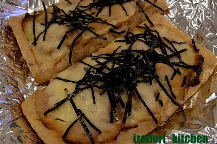 簡単おつまみ 油揚げで和風ピザ レシピ 作り方 By さとうあや クックパッド 簡単おいしいみんなのレシピが355万品