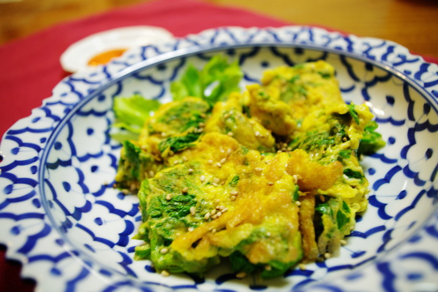 セロリの葉っぱが美味しい卵料理　中華風の画像