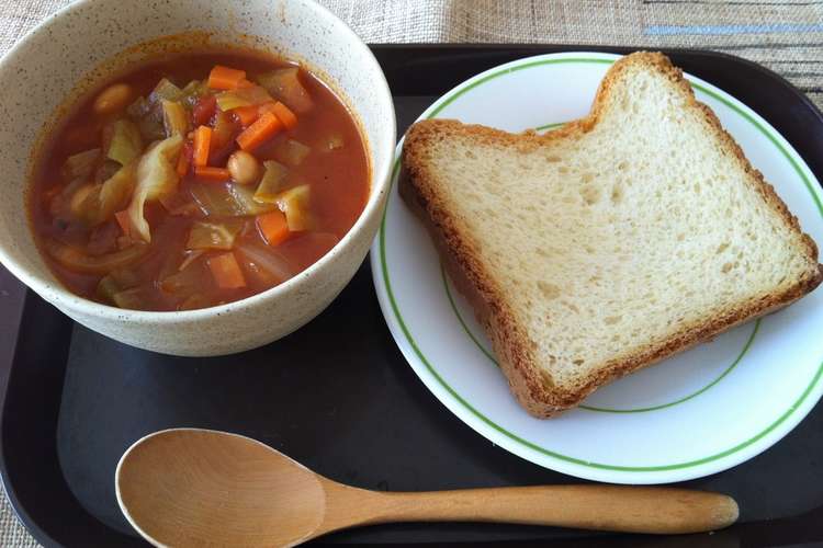 朝食に野菜と大豆のトマトスープ レシピ 作り方 By 黒猫かまど クックパッド 簡単おいしいみんなのレシピが357万品