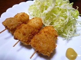 うずら玉子&シュウマイ(焼売)の串揚げ♪