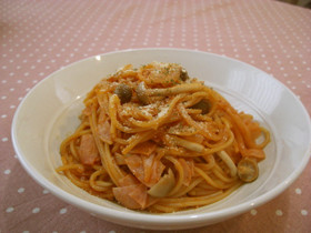 フライパンひとつ!ナポリタン風パスタ