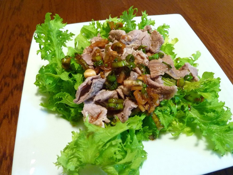 豚肉とわさび菜の冷しゃぶ風サラダの画像