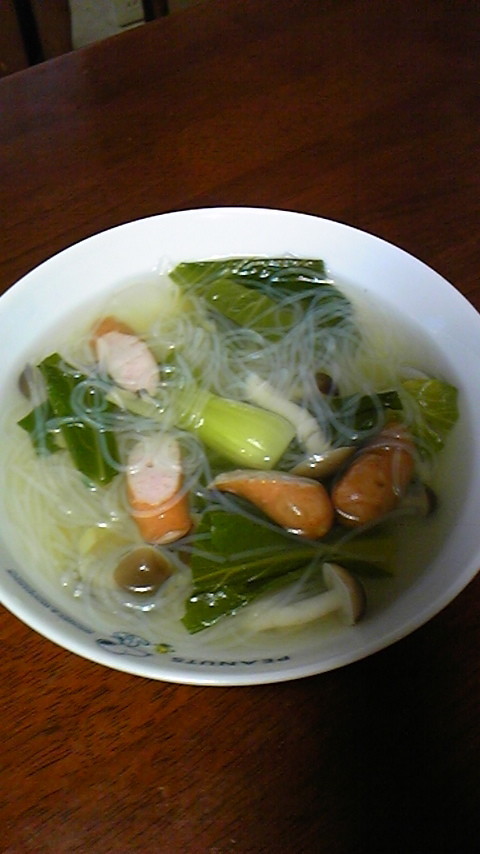 おかんの味 チンゲンサイと春雨のスープの画像