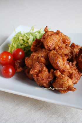 胸肉で、塩麹にんにくのジューシー唐揚げ