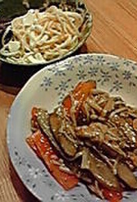 豚肉ゴボウのオイスター中華風スパゲティー