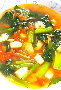 冷凍シーフードの中華スープ