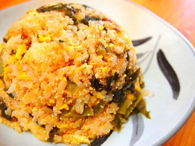 たらこと高菜のチャーハン