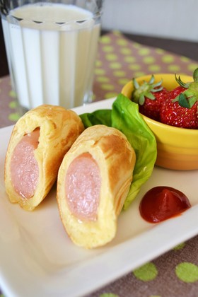 HMで揚ずに簡単♡焼きアメリカンドッグ