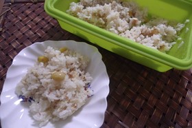 シリコンスチーマーで 簡単炊き込みご飯
