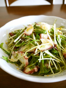 タコと水菜の酢みそ和え♪