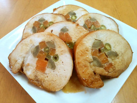 鶏むね肉のチキンロール(野菜巻き)