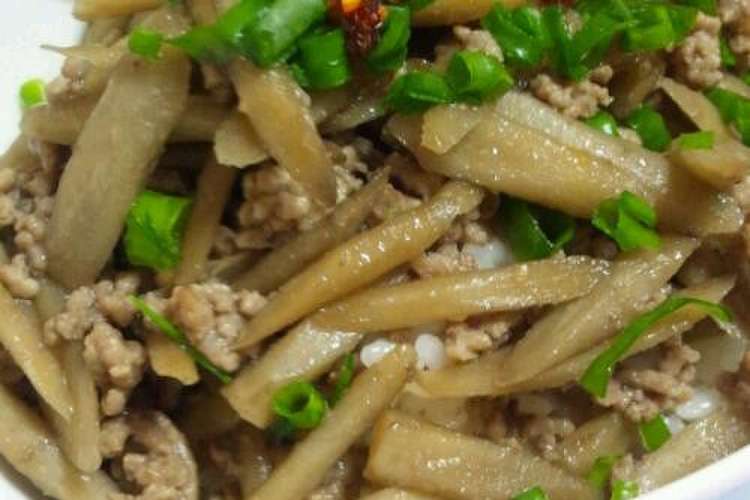 簡単彼ご飯 豚挽肉とごぼうのどんぶり レシピ 作り方 By みね猫 クックパッド 簡単おいしいみんなのレシピが349万品