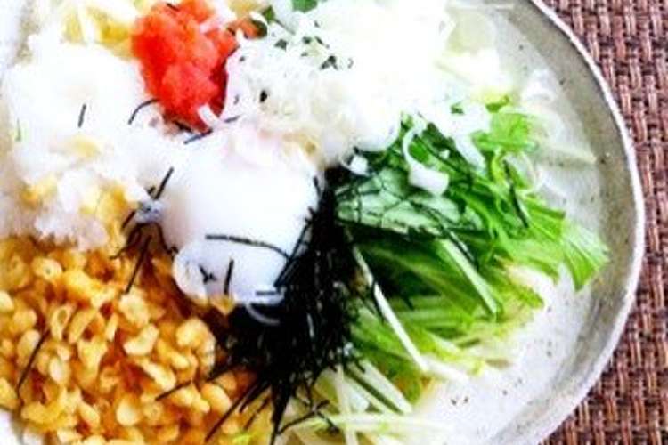 温泉玉子をのせて 明太おろしうどん レシピ 作り方 By こと味 クックパッド