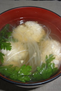 豆腐と春菊の中華スープ☆