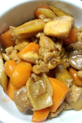 簡単!鶏肉とゴボウの煮物