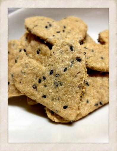 【生おから】全粒粉で黒ごまクッキー♥ の写真