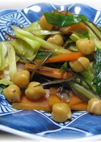 ひよこ豆と野菜の炒めもの