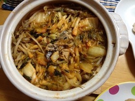 鯖水煮缶deキムチ鍋