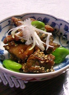 鯵のゴマ味噌あえ