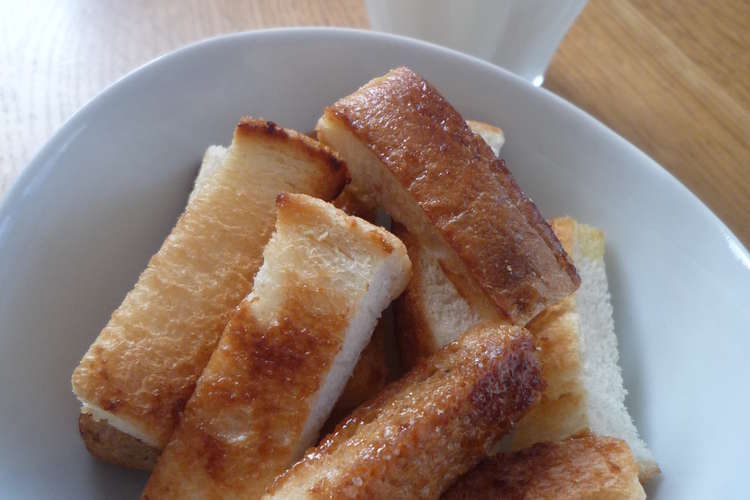 レンジで時短 簡単食パンラスク レシピ 作り方 By 紡麦ごましおくるみ クックパッド