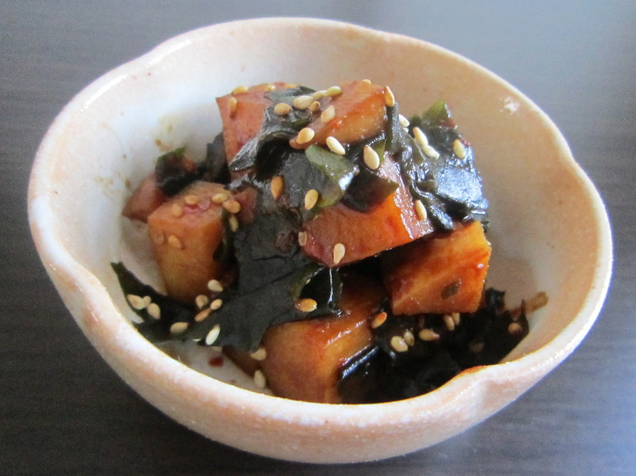 たけのことわかめのピリ辛炒め煮ー韓国風の画像