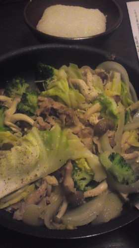 塩麹を使った野菜炒め