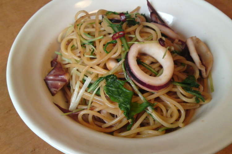 イカと水菜の簡単和風パスタ レシピ 作り方 By ルカヒマジコ クックパッド