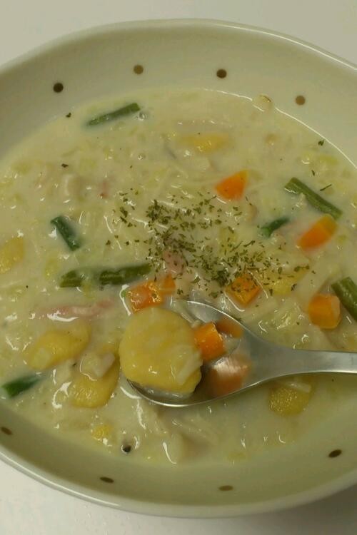 《圧力鍋使用》豆乳野菜スープ+ニョッキの画像