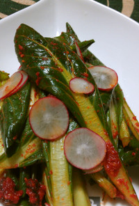 韓国創作料理❀生で食べる小松菜のサラダ