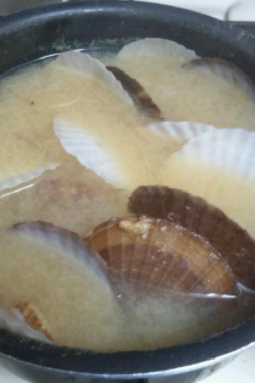 ホタテの稚貝の お味噌汁の画像