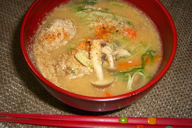 ゴマたっぷり 肉団子と水菜の味噌汁 レシピ 作り方 By まく まく まく クックパッド