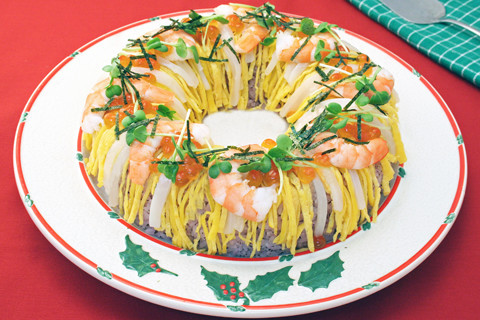 クリスマスリース寿司の画像