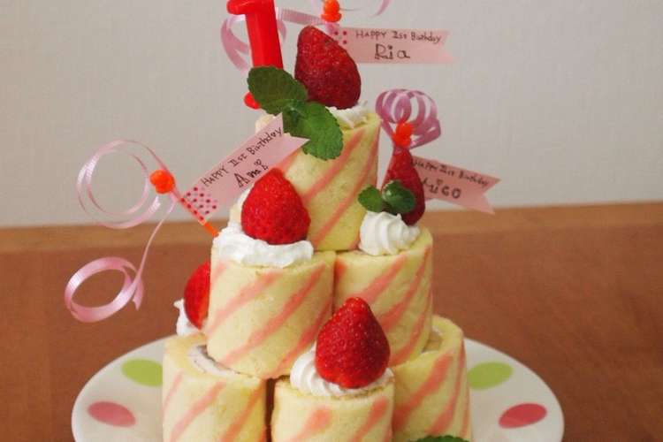 バナナ イチゴのロールケーキタワー レシピ 作り方 By すなねこ クックパッド 簡単おいしいみんなのレシピが352万品