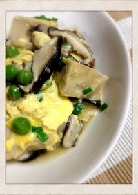 高野豆腐と椎茸の卵とじ