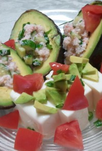 蟹とアボカドの簡単サラダ*山葵醤油