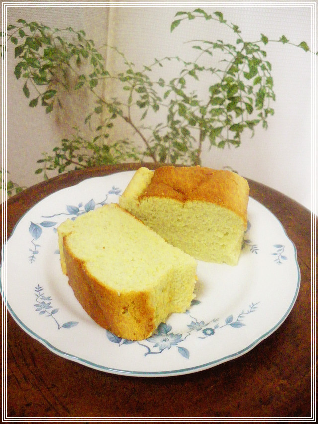 グリーンティーで♪米粉のチーズケーキの画像